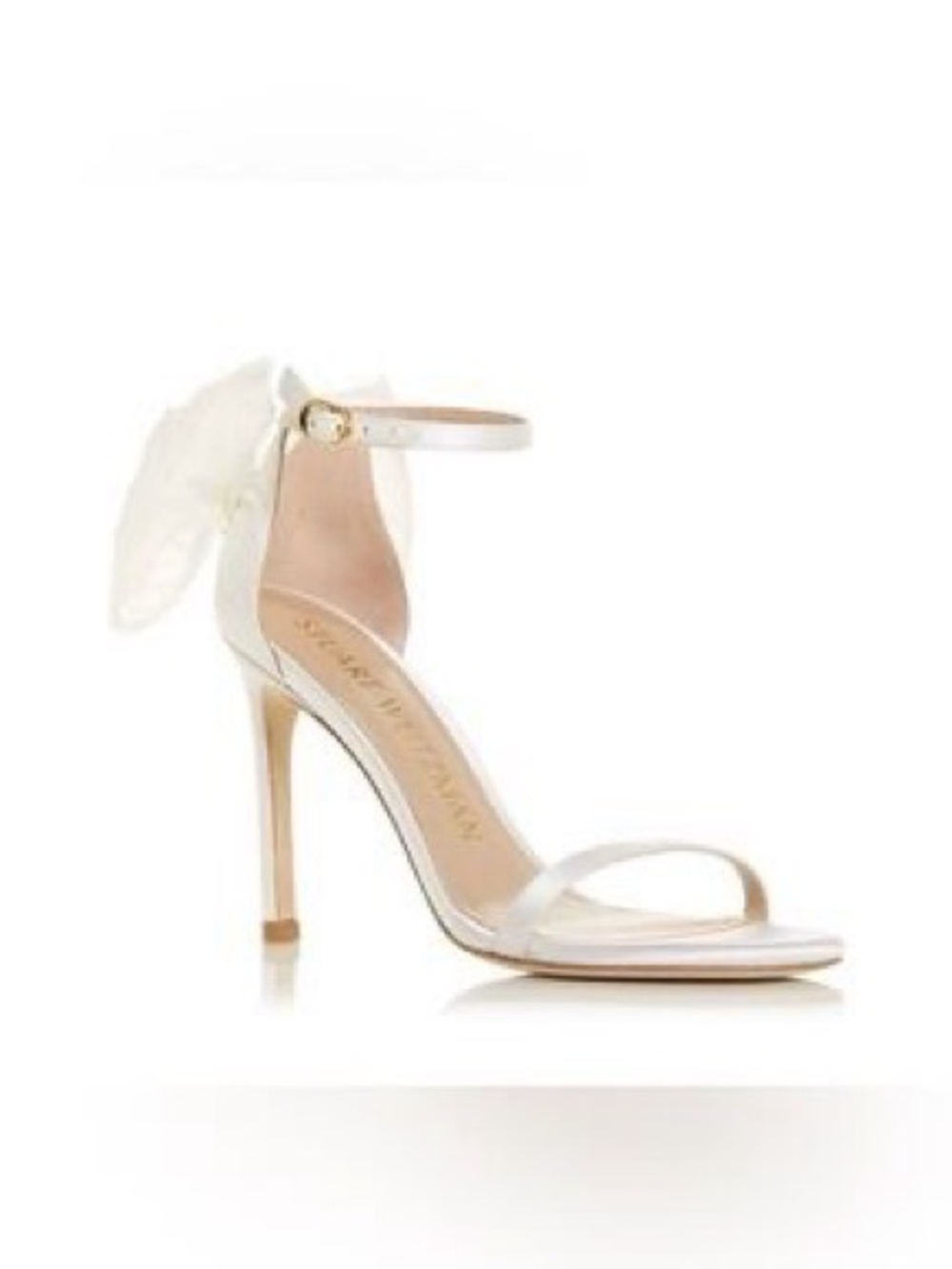 Stuart Weitzman Nudist Song Mesh Bow tie Ankle Strap Heels NWOT